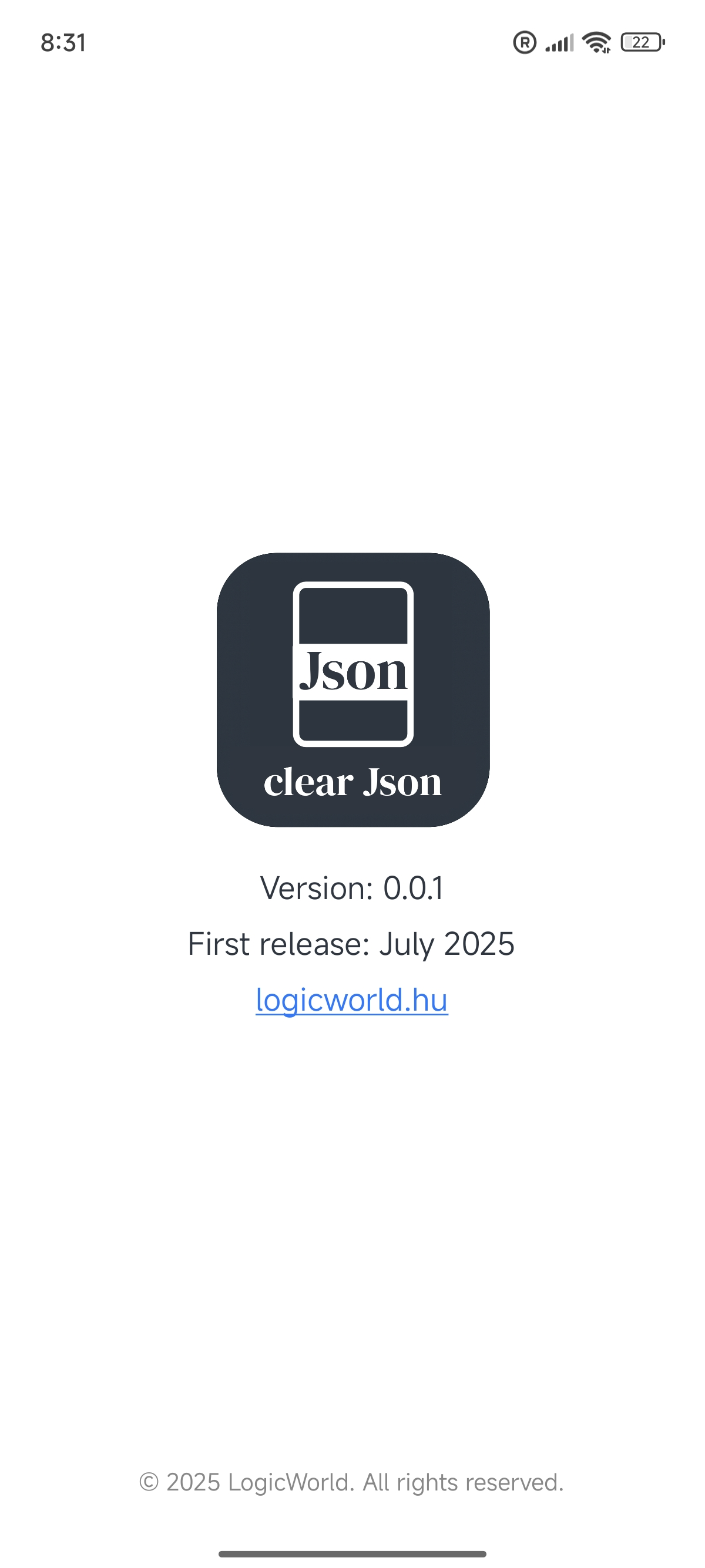 ClearJSON mobilalkalmazás előnézet